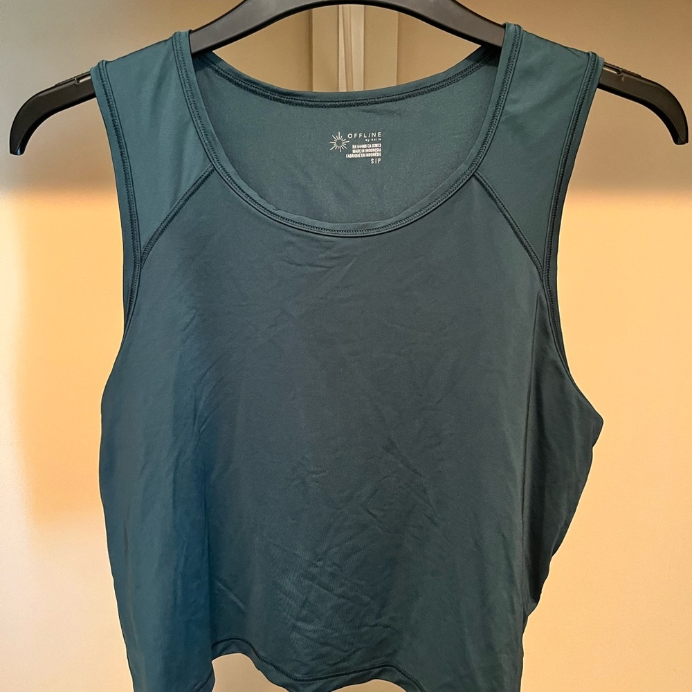 Green Sleeveless Crop Tank Top
